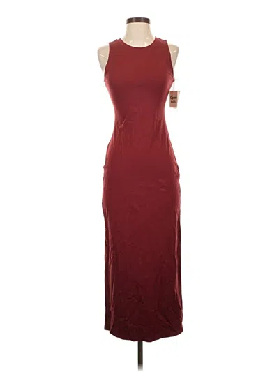 Pre-owned Open Edit Casual Dress In Burgundy