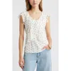 Open Edit Chiffon Ruffle Top In White