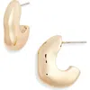 Open Edit Chubby Molten Hoop Earrings In Gold