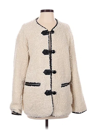 Pre-owned Open Edit Coat In Ivory