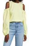 OPEN EDIT OPEN EDIT COLD SHOULDER COTTON POPLIN SHIRT