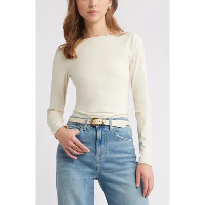 Open Edit Compact Bodysuit In Ivory Dove