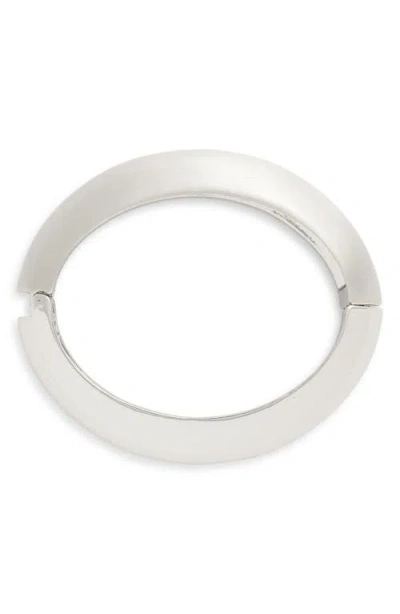 Open Edit Concave Hinge Bangle In Metallic