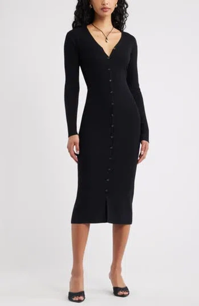 Open Edit Convertible Cardigan Dress In Black