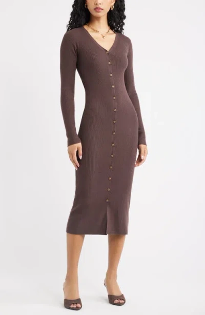 Open Edit Convertible Cardigan Dress In Brown