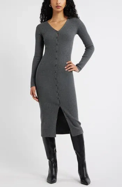 Open Edit Convertible Cardigan Dress In Gray