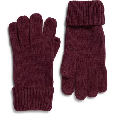 Open Edit Core Knit Gloves In Plum