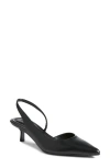 Open Edit Corina Slingback Half D'orsay Pointed Toe Kitten Heel Pump In Black