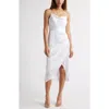 Open Edit Cowl Neck Satin Midi Dress