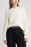 Open Edit Oversize Crewneck Cotton Sweater