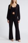 Open Edit Cozy Rib 3-piece Lounge Set In Black