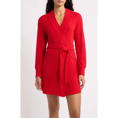 Open Edit Cozy Short Robe In Red