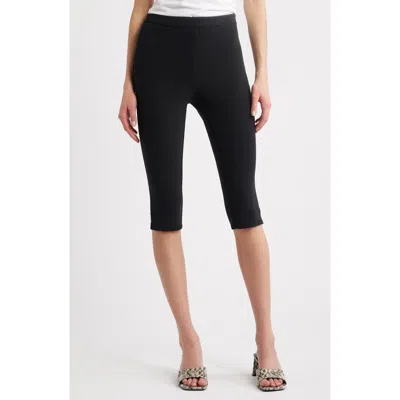 Open Edit Crepe Capri Leggings In Black