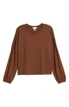 Open Edit Crewneck Lounge Top In Brown Soil