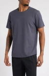 Open Edit Crewneck Stretch Cotton T-shirt In Blue