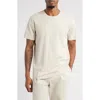 Open Edit Crewneck Stretch Cotton T-shirt In Beige Birch