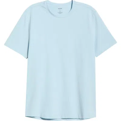 Open Edit Crewneck Stretch Cotton T-shirt In Blue