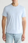 Open Edit Crewneck Stretch Cotton T-shirt In Blue Xenon