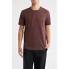 Open Edit Crewneck Stretch Cotton T-shirt In Brown