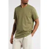 Open Edit Crewneck Stretch Cotton T-shirt In Green