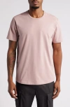 Open Edit Crewneck Stretch Cotton T-shirt In Pink Timber