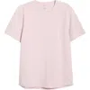 Open Edit Crewneck Stretch Cotton T-shirt In Pink