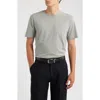 Open Edit Crewneck Stretch Cotton T-shirt In Gray