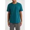 Open Edit Crewneck Stretch Cotton T-shirt In Green