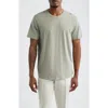 Open Edit Crewneck Stretch Cotton T-shirt In Green