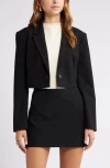 Open Edit Crop Blazer In Black