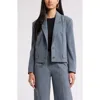 Open Edit Crop Blazer In Blue Weather