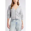 Open Edit Crop Cardigan In Grey Heather