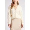 Open Edit Crop Cardigan In Ivory Dove