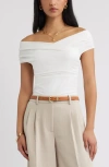 Open Edit Crossover Off The Shoulder Top In White