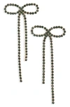 Open Edit Crystal Bow Drop Earrings In Multi