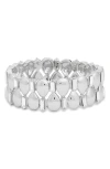 Open Edit Crystal Embellished Teardrop Stretch Bracelet