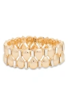 Open Edit Crystal Embellished Teardrop Stretch Bracelet In Clear- Gold