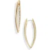 Open Edit Crystal Pointed Oval Hoop Earrings In Clear- Gold