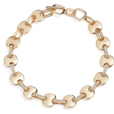 Open Edit Crystal Statement Collar Necklace In Gold