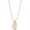 Open Edit Cubic Zirconia Pendant Necklace In Gold