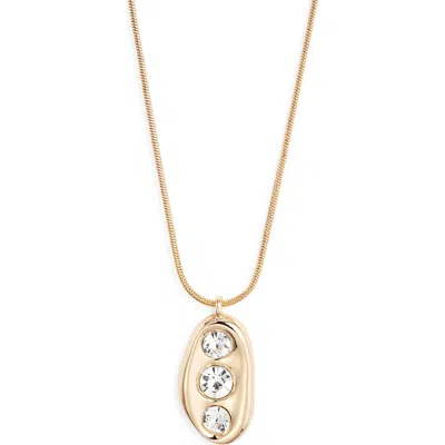 Open Edit Cubic Zirconia Pendant Necklace In Gold