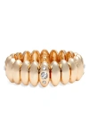 Open Edit Cubic Zirconia Stretch Bracelet In Gold