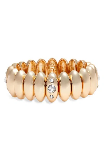 Open Edit Cubic Zirconia Stretch Bracelet In Gold