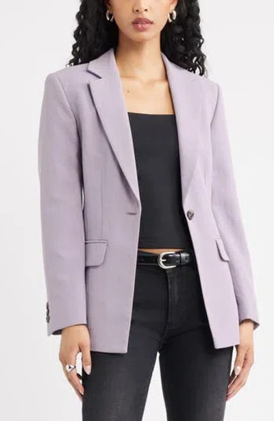 Open Edit Curator Crepe Fitted Blazer In Purple