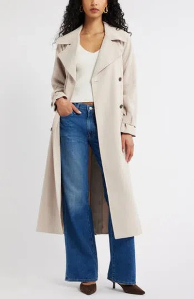 Open Edit Curator Crepe Oversize Trench Coat In White