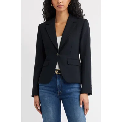 Open Edit Curator Crepe Shrunken Blazer In Black