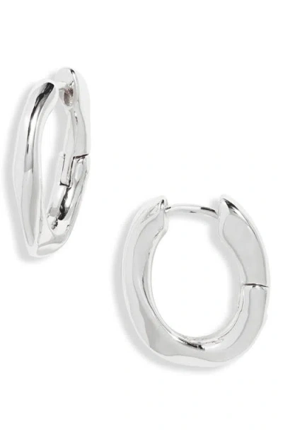 Open Edit Curb Link Hoop Earrings In Silver