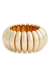 Open Edit Curved Stretch Bracelet In Gold