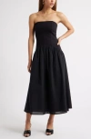 Open Edit Curved Waist Strapless Maxi Dress
