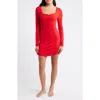 Open Edit Daydream Rib Henley Sleepshirt In Red